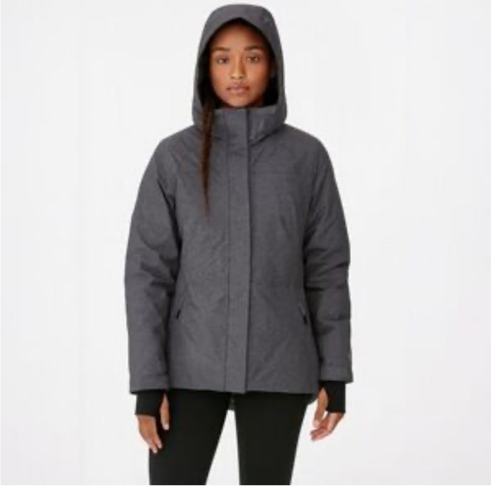 Champion Women's Full Zip Hooded Jacket Winter Gray Size M